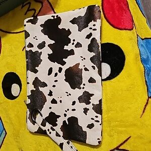Cow print wristlet